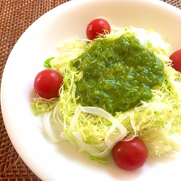 お腹にやさしい♪キャベツとめかぶのヘルシーサラダ